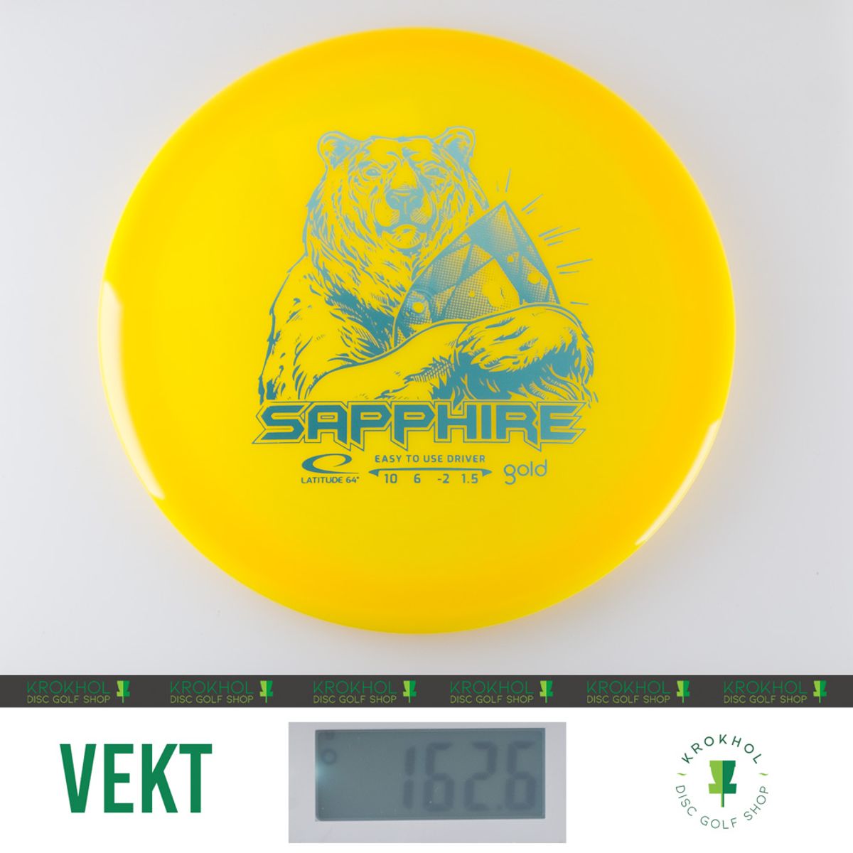 訳アリ　セブ　ゴルフ　ラバーネックレス　イエロー Latitude 64 Gold Sapphire - Distance Driver - Krokhol Disc Golf Shop